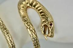 Stephen Webster 14k Yellow Gold Etched Snake Bracelet Attrib Stephen Webster - 3461981