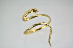 Stephen Webster 14k Yellow Gold Etched Snake Bracelet Attrib Stephen Webster - 3462060