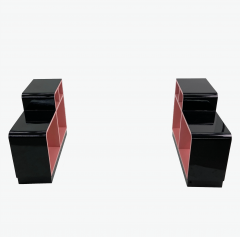 Stepped Art Deco Stands Lacquered in Black and Pink - 3393088