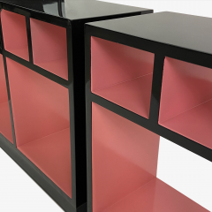 Stepped Art Deco Stands Lacquered in Black and Pink - 3393091