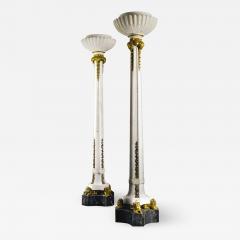 Sterling Bronze Co New York A Monumental Pair of Gilt Bronze Mounted Marble and Alabaster Floor Lamps - 1446377