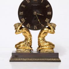 Sterling Bronze Co New York Neoclassical Gilt Bronze Mantlepiece Clock by Sterling Bronze Co  - 3998414