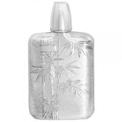 Sterling Handmade Flask with Attached Shot Glass by T Muto 1930s - 4345458