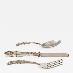 Sterling Silver 3 Piece Baby Set Pattern Love and Luck Webster 1926 - 1389170