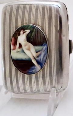 Sterling Silver Art Deco Risque Cigarette Case of British Origin Circa 1925 - 3505506