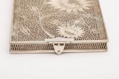 Sterling Silver Floral Filigree Card Case - 4313305