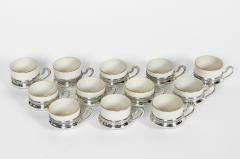 Sterling Silver German Porcelain Expresso Set of 12 Pieces - 722782
