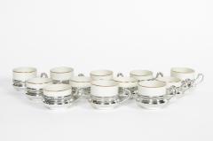 Sterling Silver German Porcelain Expresso Set of 12 Pieces - 722783