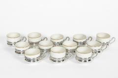 Sterling Silver German Porcelain Expresso Set of 12 Pieces - 722788