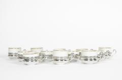 Sterling Silver German Porcelain Expresso Set of 12 Pieces - 722791
