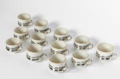 Sterling Silver German Porcelain Expresso Set of 12 Pieces - 722792