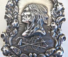 Sterling Silver Native American Indian Motif Note Holder American Circa 1880 - 2715506