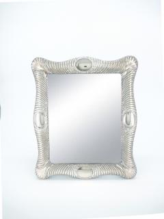 Sterling Silver Rectangle Framed Beveled Glass Table Mirror - 3440970