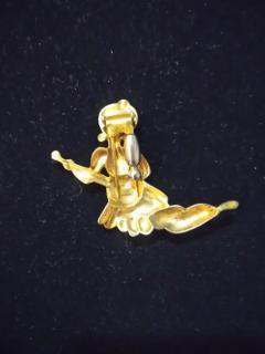 Sterling Silver and Gold Plated Brooch of Musician - 3856612