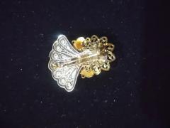 Sterling Silver with Gold Accents and Pearl Setting Brooch - 3820825