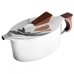 Sterling and Rosewood Modernist 1930s Teapot - 4388848