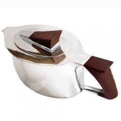 Sterling and Rosewood Modernist 1930s Teapot - 4388849