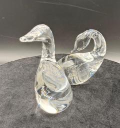 Steuben Glass Goose Gander by Lloyd Atkins 2 Pcs - 4698695