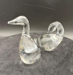 Steuben Glass Goose Gander by Lloyd Atkins 2 Pcs - 4698697