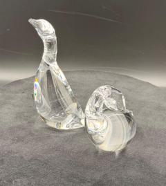 Steuben Glass Goose Gander by Lloyd Atkins 2 Pcs - 4698700