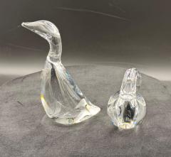 Steuben Glass Goose Gander by Lloyd Atkins 2 Pcs - 4698746
