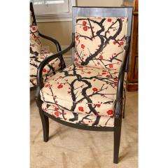 Steve Chase Directoire Style Steve Chase Arm Chairs W Clarence House Fabric - 2817473