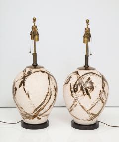 Steve Chase Large Pair of Raku Ware Lamps designed for Steve Chase  - 2421208