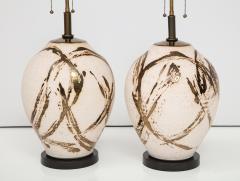 Steve Chase Large Pair of Raku Ware Lamps designed for Steve Chase  - 2421211