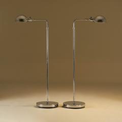 Steve Chase Pair of mid century US adjustable chrome pharmacy floor lamps - 2696601