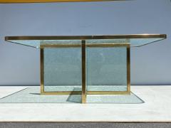 Steve Chase Steve Chase Crackled Glass and Brass Coffee Table - 1445353