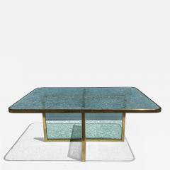 Steve Chase Steve Chase Crackled Glass and Brass Coffee Table - 1447066