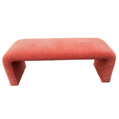Steve Chase Steve Chase Modern Designer Coral Velvet Upholstered Waterfall Bench - 4135509