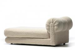 Steve Chase Steve Chase Style Post Modern Chaise Lounge in Soft Ivory White Boucl c 1985 - 2283187