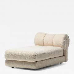 Steve Chase Steve Chase Style Post Modern Chaise Lounge in Soft Ivory White Boucl c 1985 - 2284364