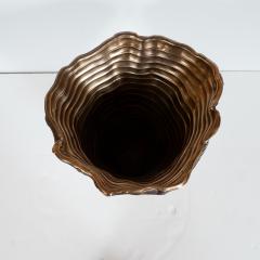 Steven Haulenbeek Modernist Ice Cast Patinated Bronze Vase with Wax Finish by Steven Haulenbeek - 1560301