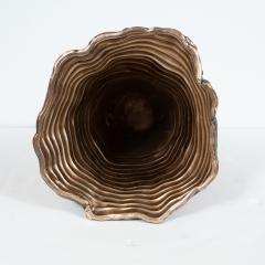 Steven Haulenbeek Modernist Ice Cast Patinated Bronze Vase with Wax Finish by Steven Haulenbeek - 1560309