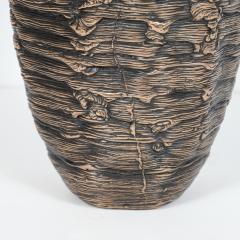 Steven Haulenbeek Modernist Ice Cast Patinated Bronze Vase with Wax Finish by Steven Haulenbeek - 1560324