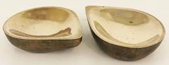 Steven Haulenbeek Steven Haulenbeek Ice Cast Bronze Tear Drop Bowls Heavy Substantial Pair - 3590077