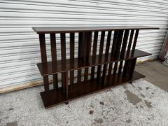 Stickley Arts and Crafts Style Walnut Slat 3 Tier Low Bookcase 2 available  - 4453211