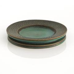 Stig Lindberg STIG LINDBERG HAND THROWN CERAMIC DISH WITH GREEN GLAZE  - 2609770