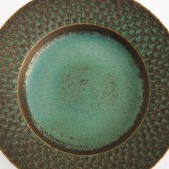 Stig Lindberg STIG LINDBERG HAND THROWN CERAMIC DISH WITH GREEN GLAZE  - 2609773