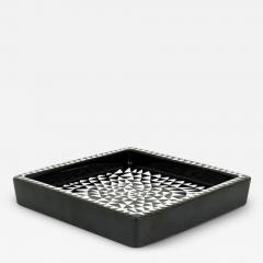 Stig Lindberg Stig Lindberg Black White Domino Ceramic Plate Vide poche Gustavsberg 1950s - 4054046