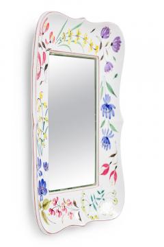 Stig Lindberg Stig Lindberg of Gustavsberg Scandinavian Floral Ribbon Faience Mirror - 4274689