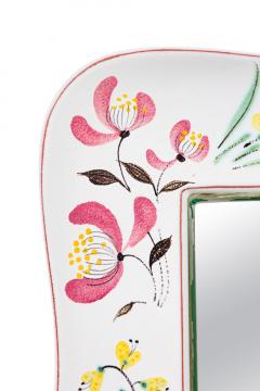 Stig Lindberg Stig Lindberg of Gustavsberg Scandinavian Floral Ribbon Faience Mirror - 4274690