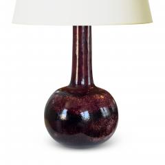 Stig Lindberg Table Lamp in Aubergine Glaze by Stig Lindberg - 3392738
