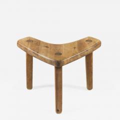 Stig Sandqvist Swedish Studio Crafted Pine Stool or Corner Table by Stig Sandqvist 1940s - 960925