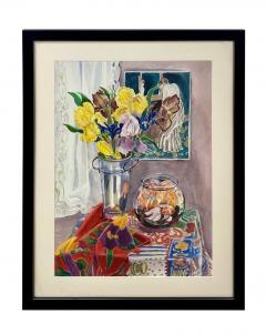 Still Life Watercolor of Irises Mary Cassatt Goldfish by Cathy Folk Williams - 3251690