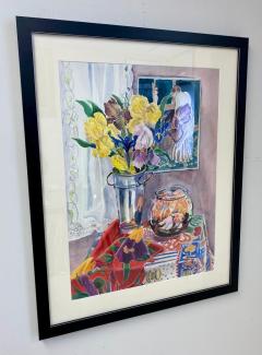 Still Life Watercolor of Irises Mary Cassatt Goldfish by Cathy Folk Williams - 3251691