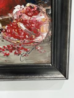 Still Life with Wine and Pomegranates Painting - 3840117