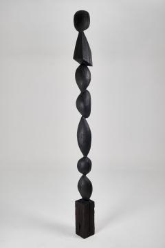 Still Stand Abstract Biomorphic Wood Sculpture Chainsaw Carved Column - 3607983